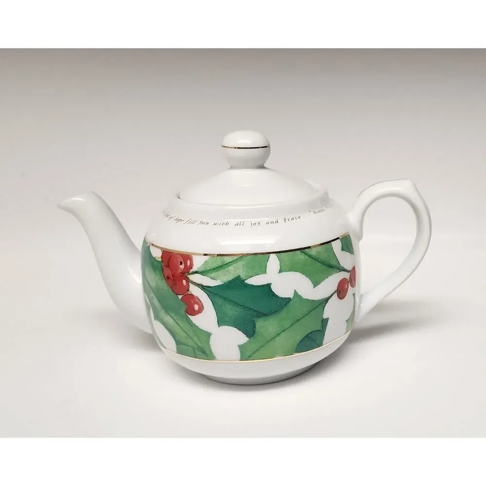 Day Spring Ceramic Tea Pot/Saucers Religious Romans 15:13 Siloam Springs AR